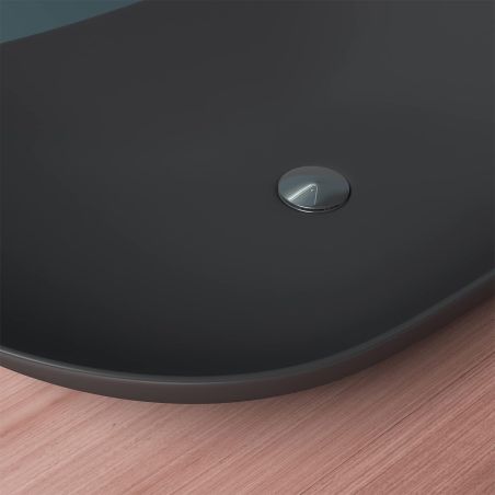 Lavoar EGO 858, Negru, mat, 63x36.5 cm, montaj pe blat, ceramica sanitata