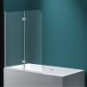 Paravan cada pliabil EGO-1408, 120x140 cm, sticla securizata 6 mm transparenta, pivotant 180°, tratament Nano Easy Clean