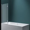 Paravan cada pliabil EGO-1408, 120x140 cm, sticla securizata 6 mm transparenta, pivotant 180°, tratament Nano Easy Clean