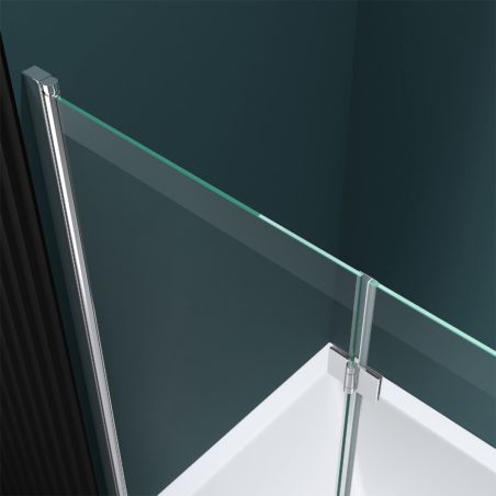 Paravan cada pliabil EGO-1408, 120x140 cm, sticla securizata 6 mm transparenta, pivotant 180°, tratament Nano Easy Clean