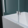 Paravan cada pliabil EGO-1408, 120x140 cm, sticla securizata 6 mm transparenta, pivotant 180°, tratament Nano Easy Clean