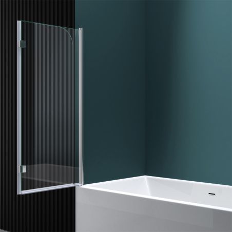 Paravan cada pliabil EGO-1408, 120x140 cm, sticla securizata 6 mm transparenta, pivotant 180°, tratament Nano Easy Clean