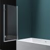 Paravan cada pliabil EGO-1408, 120x140 cm, sticla securizata 6 mm transparenta, pivotant 180°, tratament Nano Easy Clean