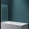 Paravan cada pliabil EGO-1408, 120x140 cm, sticla securizata 6 mm transparenta, pivotant 180°, tratament Nano Easy Clean