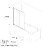 Paravan cada pliabil EGO-1408, 120x140 cm, sticla securizata 6 mm transparenta, pivotant 180°, tratament Nano Easy Clean
