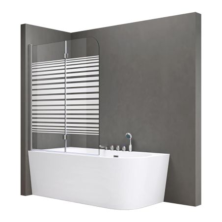 Paravan cada pliabil EGO-1408S, 120x140 cm, sticla sablata partial 6 mm, pivotant 180°, tratament Nano Easy Clean