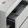 Mobilier baie din Mdf cu lavoar din compozit, separatoare sertare, inchidere Soft-Close, 60x42x55 cm, Alb Lucios, Verona