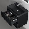Mobilier baie din Mdf cu lavoar din compozit, separatoare sertare, inchidere Soft-Close, 60x42x55 cm, Negru Mat, Verona