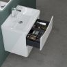 Mobilier baie, Mdf cu lavoar din compozit, separatoare sertare, Soft-Close, dimensiune de 60 sau 90 cm, Alb Lucios,Trieste