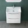 Mobilier baie, MDF vopsit, lavoar din compozit, separatoare sertare, Soft-Close, dimensiune de 60 sau 90 cm, Alb Lucios,Trieste