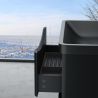 Mobilier baie, Mdf cu lavoar din compozit, separatoare sertare, Soft-Close, dimensiune de 60 sau 90 cm, Negru Mat, Trieste