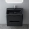 Mobilier baie, Mdf cu lavoar din compozit, separatoare sertare, Soft-Close, dimensiune de 60 sau 90 cm, Negru Mat, Trieste