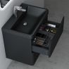 Mobilier baie, Mdf cu lavoar din compozit, separatoare sertare, Soft-Close, dimensiune de 60 sau 90 cm, Negru Mat, Trieste