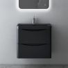 Mobilier baie, Mdf vopsit, lavoar din compozit, separatoare sertare, Soft-Close, dimensiune de 60 sau 90 cm, Negru Mat, Trieste