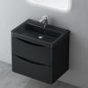 Mobilier baie, Mdf cu lavoar din compozit, separatoare sertare, Soft-Close, dimensiune de 60 sau 90 cm, Negru Mat, Trieste
