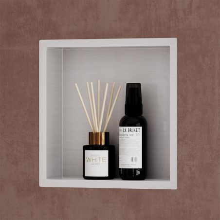 Nisa de dus, raft incastrat in perete, otel, 30x30 sau 60x30, Crom, Flux