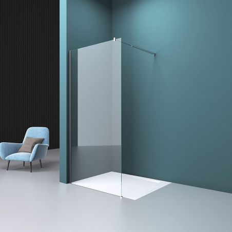 Perete dus Walk-In, sticla securizata 10 mm, transparenta, dimensiuni 80, 100, 120, 140 cm, Lotus Efect, Sicilia