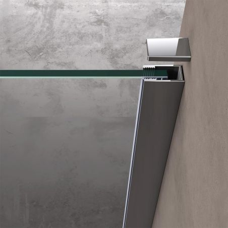 Perete dus Walk-In,  sticla securizata, sablata partial 10 mm, dimensiuni 100, 120, 140 cm, Lotus Efect, Sicilia