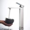 Baterie lavoar, perlator, montaj pe blat, Nichel Mat, inaltime 28 cm, Mira