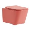 Vas WC Rimless, Roz Somon Mat, Power Color, montaj suspendat, capac duroplast slim soft-close inclus, Alfonso