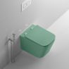 Vas WC Rimless, Verde Mint Mat, Power Color,  montaj suspendat, capac duroplast slim soft-close inclus, Alfonso