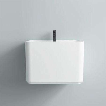 Lavoar, Alb Lucios,  montaj suspendat, cu gaura de baterie 50x40 cm, Alfonso