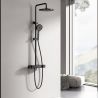 Sistem de dus si cada, 3 functii, baterie Piano Keys, suport obiecte montaj pe perete, otel inoxidabil, Negru Mat, Nero