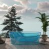 Cada de baie, CristalMood, freestanding, Albastru transparent, 170x78 cm, ventil inclus, Azure