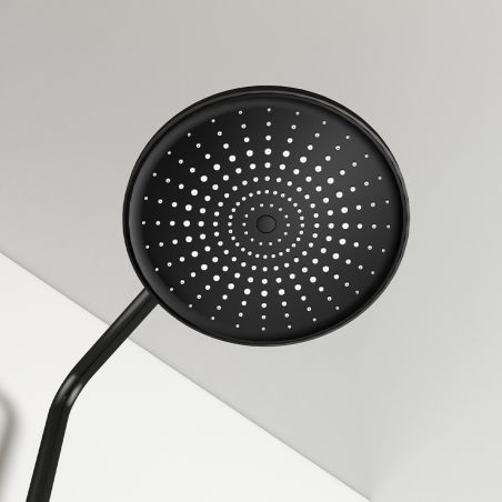 Sistem de dus si cada, 3 functii, baterie Piano Keys, suport obiecte montaj pe perete, otel inoxidabil, Negru Mat, Nero