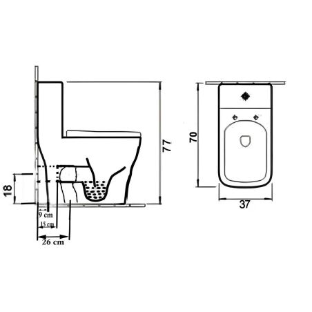 Vas WC Lazio Grey Rimless, 70x37 cm, Rezervor Inclus, montaj podea, capac cu soft-close inclus, Royalty Line by Ego