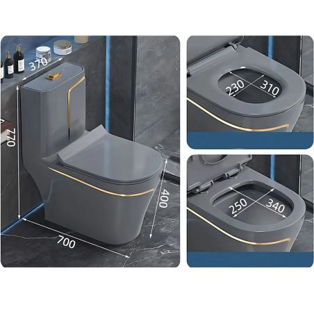 Vas WC Lazio Marble Rimless, 70x37 cm, Rezervor Inclus, Alb, montaj podea, capac cu soft-close inclus, Royalty Line by Ego