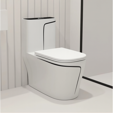 Vas WC Lazio, 69x39 cm, rezervor inclus, Alb, montaj podea, capac cu soft-close inclus, Royalty Line by Ego