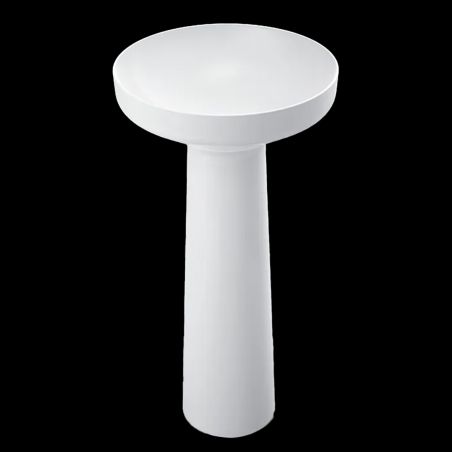 Lavoar stativ, Alb Lucios, freestandig, compozit mineral, ventil alb inclus, 45x45x88 cm, Geneva