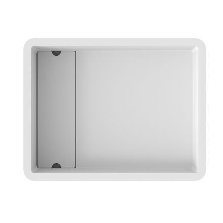 Lavoar, compozit mineral, scurgere ascunsa, montaj incastrat, Alb Lucios, 58-68x45x17 cm Milo