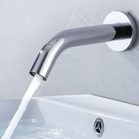 Baterie lavoar, senzor, alimentare cu baterii sau la curent, alama, montaj incastrat, Crom, Ovia