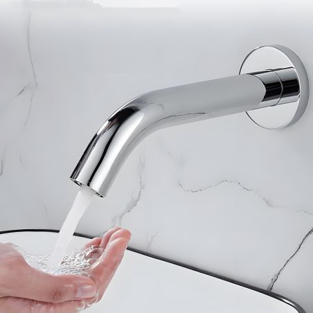 Baterie lavoar, senzor, alimentare cu baterii sau la curent, alama, montaj incastrat, Crom, Ovia