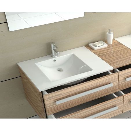 Lavoar EGO Dafne, Alb, lucios, 76.5x47 cm, montaj incastrat, ceramica sanitara, cu gaura baterie