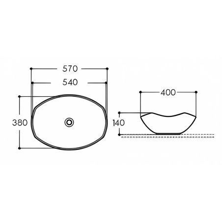Lavoar Negru Mat, Power Color, 57x40 cm,  fara gaura de baterie, montaj pe blat, Samara Lavoar Negru Mat, Power Color, 57x40 cm,  fara gaura de baterie, montaj pe blat, Samara