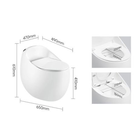 Vas WC  New Santa Rimless, 65x47 cm, Rezervor Incorporat, Alb, montaj podea, capac cu soft-close inclus Vas WC  New Santa Rimless, 65x47 cm, Rezervor Incorporat, Alb, montaj podea, capac cu soft-close inclus