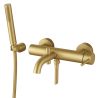 Baterie de cada, montaj pe perete, otel, dus de mana, Auriu Mat, Fino