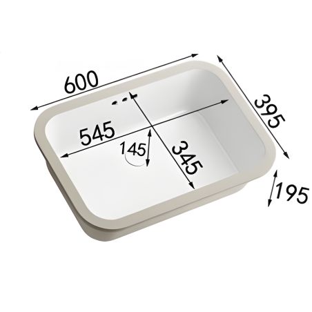 Lavoar, Negru Mat, Power Color, montaj incastat sub blat, ceramica sanitara, 60x39 cm, Viola