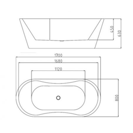 Cada EGO-602S, 170x80x63 cm, acril sanitar, free-standing