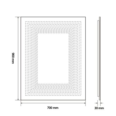 Oglinda smart, Led, dezaburire, buton touch, sticla 5 mm, 3 culori, intensitate reglabila, dimensiuni 70 x 90 cm, Zafira