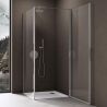Cabina de dus, perete fix, usa batanta, sticla 8 mm, securizata, profil, maner Crom, dimensiuni: 90-100 x 90-100, Ego-36