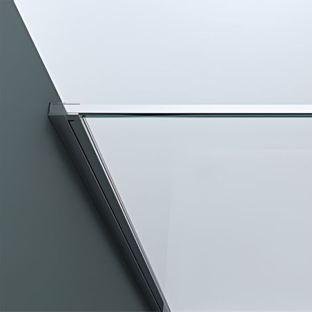 Cabina de dus, perete fix, usa batanta, sticla 8 mm, securizata, profil, maner Crom, dimensiuni: 90-100 x 90-100, Ego-36