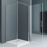 Cabina de dus, perete fix, usa batanta, sticla 8 mm, securizata, profil, maner Crom, dimensiuni: 90-100 x 90-100, Ego-36