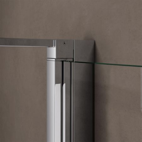 Cabina de dus, perete fix, usa batanta, sticla 8 mm, securizata, profil, maner Crom, dimensiuni: 90-100 x 90-100, Ego-36