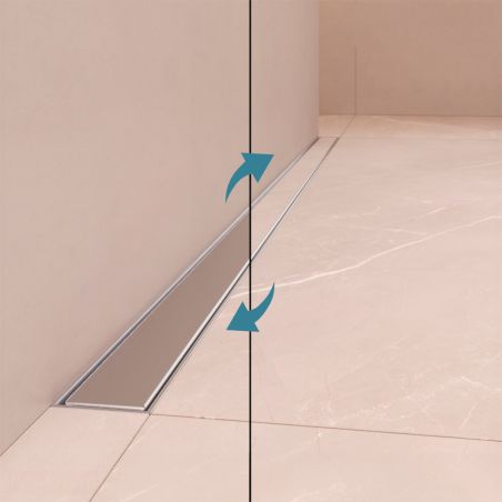 Rigola de dus, montaj langa perete, dimensiune 70-100, otel inoxidabil, Crom