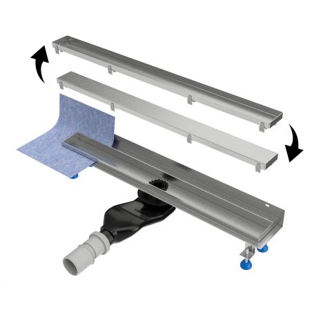 Rigola de dus, montaj langa perete, dimensiune 70-100, otel inoxidabil, Crom