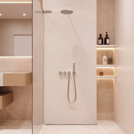 Rigola de dus, montaj langa perete, dimensiune 70-100, otel inoxidabil, Crom